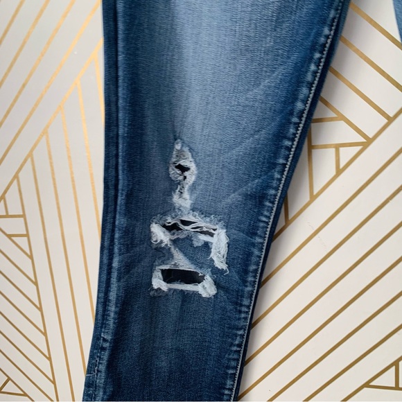 American Eagle Jegging super stretch Ripped Distressed Denim skinny Jeans 14 - Picture 7 of 11